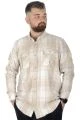 Big Tall Men Shirt Long Sleeve Double Pocket Clamshell Lumberjack 21392 Sand Colored