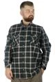 Big Tall Men Shirt Long Sleeve Double Pocket Clamshell Lumberjack 21392 Navy Blue-Green