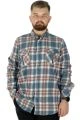 Big Tall Men Shirt Long Sleeve Double Pocket Clamshell Lumberjack 21392 Petroleum Green