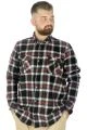 Big Tall Men Shirt Long Sleeve Double Pocket Clamshell Lumberjack 21392 Black-Burgundy