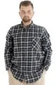 Big Tall Men Shirt Plaid Lumberjack 21394 Gray Melange