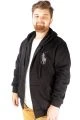 Big Tall Men s Sweatshirt with Hooded Pocket Zippered 21510 Black