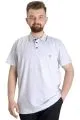 Big Size T shirt Polo Elastic Süprem Nakış 21554 Grey Melange