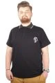 Büyük Beden T-shirt Polo Cep Sup MD Basic 21555 Siyah