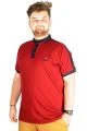 Big Size Men T-Shirt Short Sleeve Band Collar 21556  Burgundy