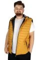 Big Size Men's Seasonal Hooded Vest Bold Pilot 21675 Mustard