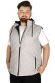 Big Size Men's Seasonal Hooded Vest 21677 Gray