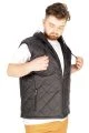 Big Size Men's Seasonal Hooded Vest 21677 Black