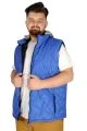 Big Size Men's Seasonal Hooded Vest 21679 Saxe Blue