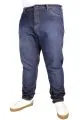 Büyük Beden Erkek Pantolon Kot 5Cep Vertical Lycra 21915 Blue Black  LACIVERT