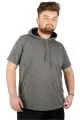 Büyük Beden Oversize Tshirt B. Yaka Kapşon Basic 21115 Antrasit ANTRASIT