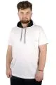 Büyük Beden Oversize Tshirt Bisiklet Yaka Kapşon Basic 21115 Beyaz [product_color]