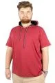 Büyük Beden Oversize Tshirt Kapşon Basic 21115 Bordo BORDO