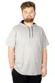 Büyük Beden Oversize Tshirt Kapşon Basic 21115 Grimelanj GRI