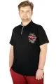 Büyük Beden T-shirt Polo 26ST 21311 Siyah SIYAH