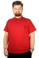 Büyük Beden T-shirt Polo Cep Sup MD Basic 21555 Bordo BORDO