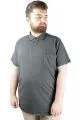 Büyük Beden T shirt Polo Likralı Süprem Cepli 21558 Antrasit ANTRASIT