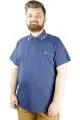Büyük Beden T shirt Polo Likralı Süprem Cepli 21558 Indigo INDIGO