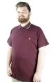 Büyük Beden T shirt Polo Likralı Süprem Cepli 21558 Mürdüm MURDUM