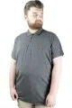 Büyük Beden T shirt Polo Likralı Süprem Nakış 21554 Antrasit ANTRASIT