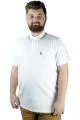 Büyük Beden T shirt Polo Likralı Süprem Nakış 21554 Beyaz BEYAZ