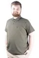 Büyük Beden T shirt Polo Likralı Süprem Nakış 21554 Haki HAKI