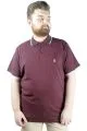 Büyük Beden T shirt Polo Likralı Süprem Nakış 21554 Mürdüm MURDUM