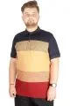 Büyük Beden T-shirt Polo Striped 21327 Lacivert LACIVERT