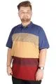 Büyük Beden T-shirt Polo Striped 21327 İndigo INDIGO