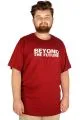 Büyük Beden Tshirt Bisiklet Yaka 21179 Bordo BORDO