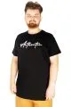 Büyük Beden Tshirt Bisiklet Yaka Authentic 21191 Siyah SIYAH