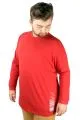 Büyük Beden Tshirt Bisiklet Yaka Barcode 21192 Bordo BORDO