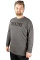 Büyük Beden Tshirt Bisiklet Yaka Creative 21194 Antramelanj  MURDUM