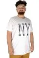 Büyük Beden Tshirt Bisiklet Yaka Gofre NY 21184 Beyaz BEYAZ