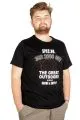 Büyük Beden Tshirt Bisiklet Yaka Outdoor 21110 Siyah SIYAH