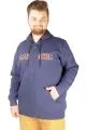 Erkek Sweat Fermuarlı Kapşonlu California 21517 Indigo INDIGO