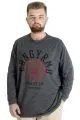 Büyük Beden Erkek Tshirt Uzun Kol Quality Co 22099 Antramelanj ANTRASIT