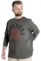 Büyük Beden Erkek Tshirt Uzun Kol Quality Co 22099 Haki HAKI
