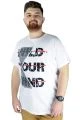 Big Tall Men s T shirt Bicycle Collar Wild Your Mind 22103 White