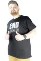 Büyük Beden Erkek T shirt Bis Yaka End Zone 22105 Siyah