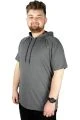 Big-Tall Men Hooded T-Shirt 22117 Anthramelange