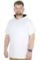 Büyük Beden T-Shirt Kapşonlu Barcode 22178 Beyaz BEYAZ