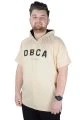 Büyük Beden Tshirt Kapşonlu DBCA 22119 Bej