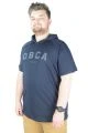 Big-Tall Men Hooded T-Shirt DBCA 22119 Navy Blue