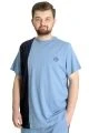 Büyük Beden T-shirt Parçalı MD08 22134 Mavi