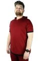  Big-Tall Men T shirt Hooded Sweep Check 22136 Burgundy