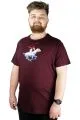 Erkek T shirt Bis Yaka Horserace 22138 Mürdüm LACIVERT
