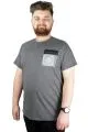Erkek T shirt Bis Yaka Baskılı SKY 22139 Antramelanj ANTRASIT