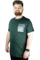 Erkek T shirt Bis Yaka Baskılı SKY 22139 Nefti NEFTI