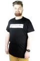 Erkek T shirt Bis Yaka Baskılı Organised Chaos 22141 Siyah SIYAH